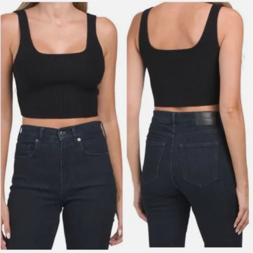 House of Harlow 1960 Ribbed Corset Crop Top • M